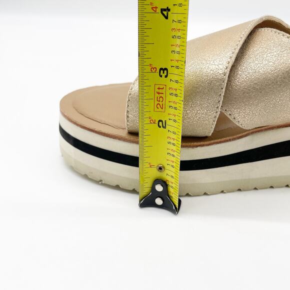 SM New York Womens 9 Lyric Platform Sandal Rose Gold Metallic Criss-Cross - Picture 10 of 10